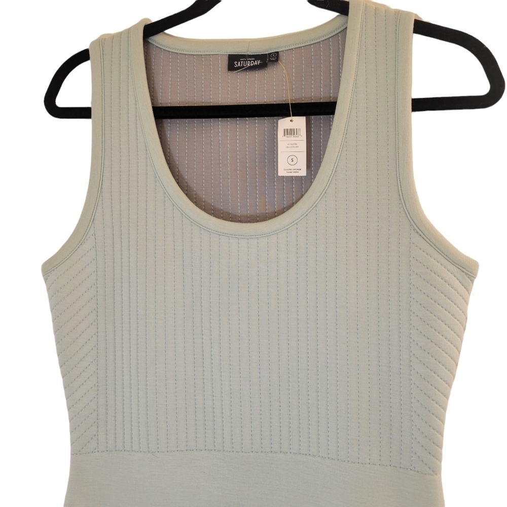 Kate Spade Saturday Quilted Sponge Bodycon Tank Dress in Mint Green•S - Picture 10 of 14